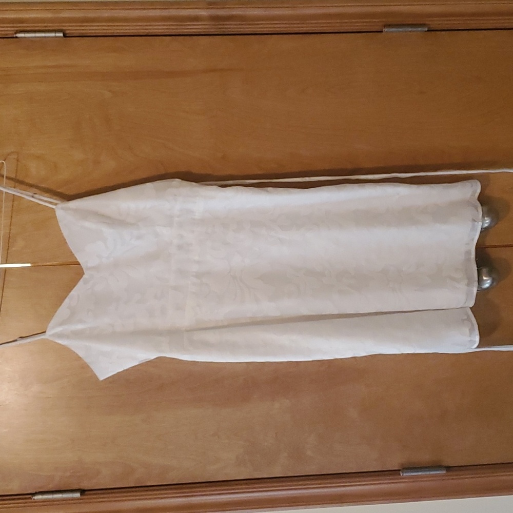 White Floral Dress with Tieback